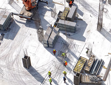 Byggeplass sett ovenfra