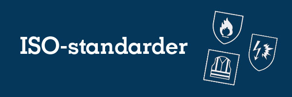 Ikoner fra forskjellige PPE ISO-standarder