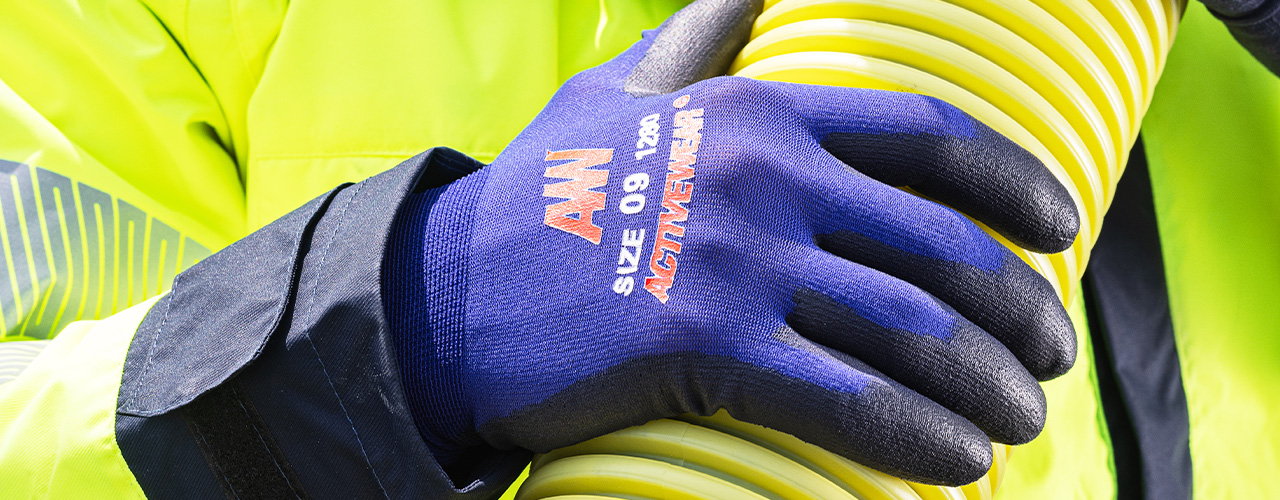 Blå arbeidshanske