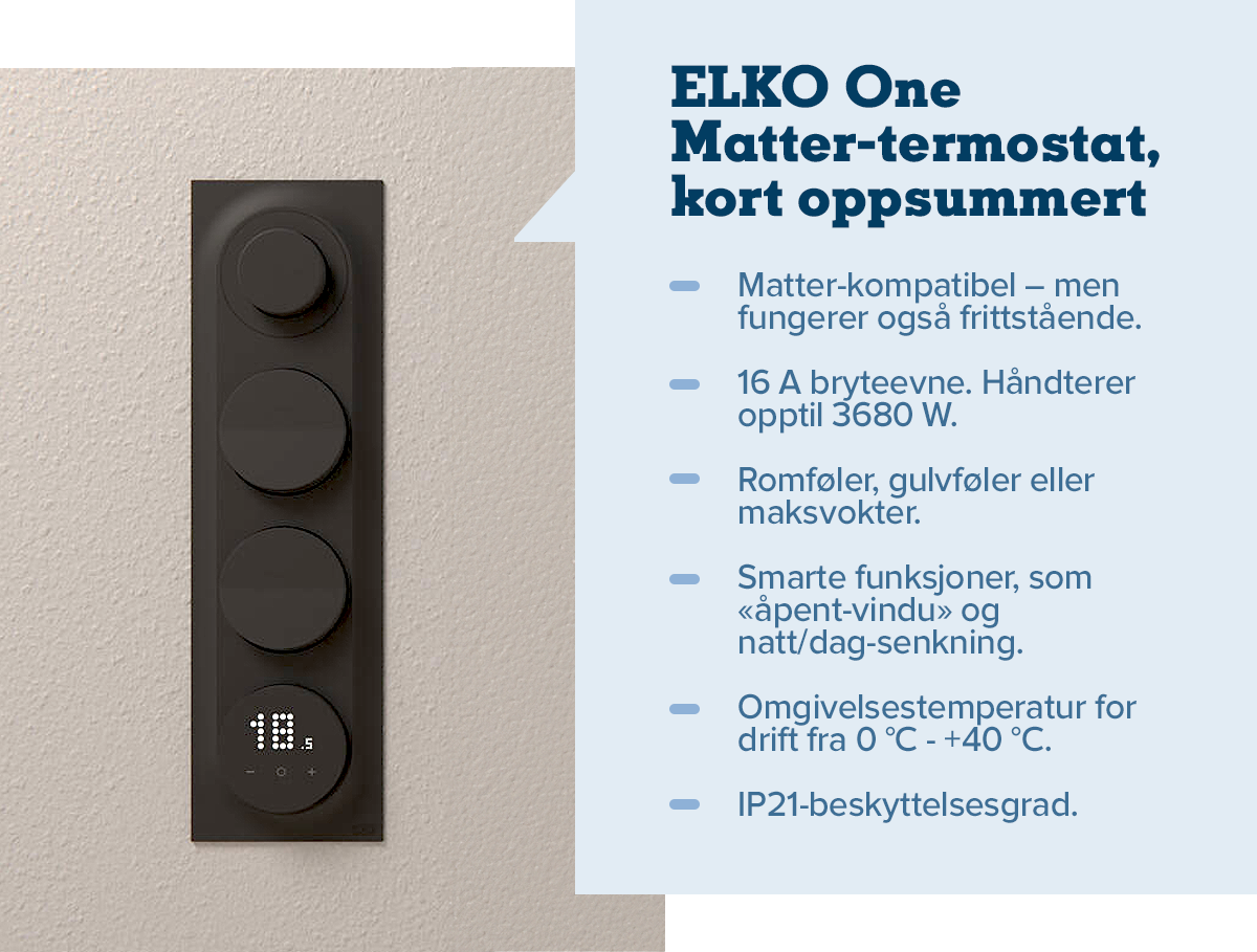 F rst I Norden Termostat Med Matter kapabilitet Fra ELKO