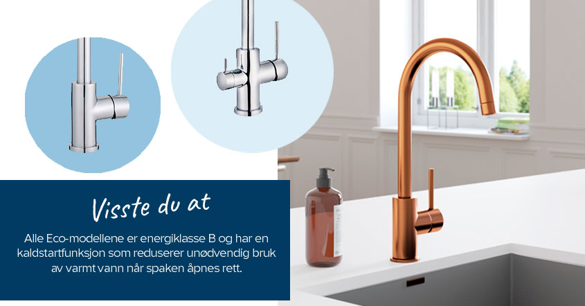 Azur kjøkkenkran med og uten avstenging