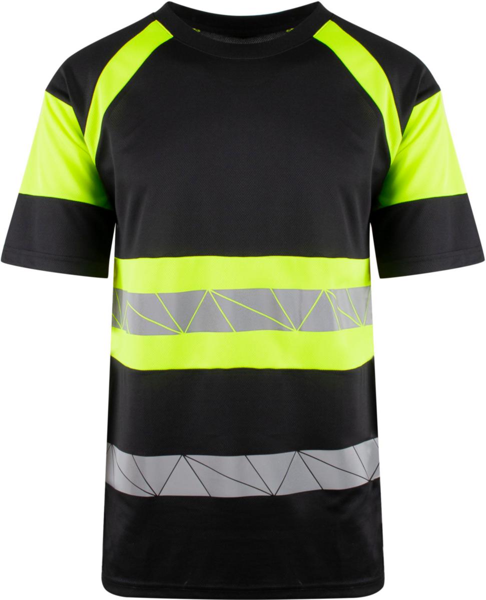 T-skjorte YOU® Brande HiVis kl.1 - T-skjorte YOU Brande Pro-Dry HiVis kl.1 svart/gul str XL
