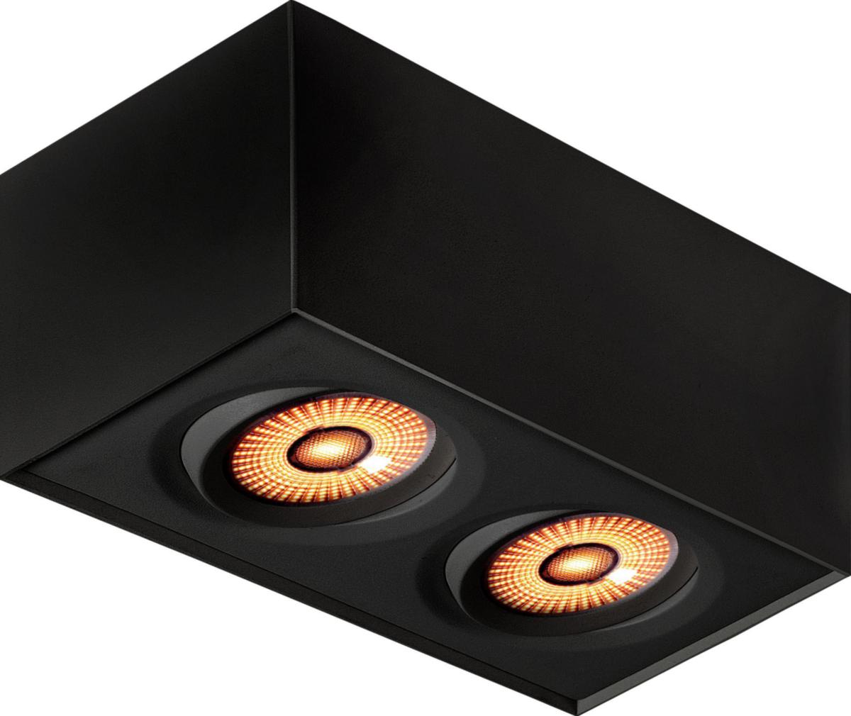 Downlight Unilamp Gyro Surf Square WD 2 - Gyro Surf. Sq 2x9W WD M. Sort Utenpål DL Firkantet WarmDim