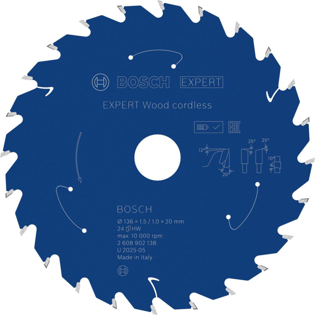 Sirkelsagblad Bosch Expert wood - Sirkelsagblad Expert Wood Bosch Ø136X20X1.5mm 24T 20G