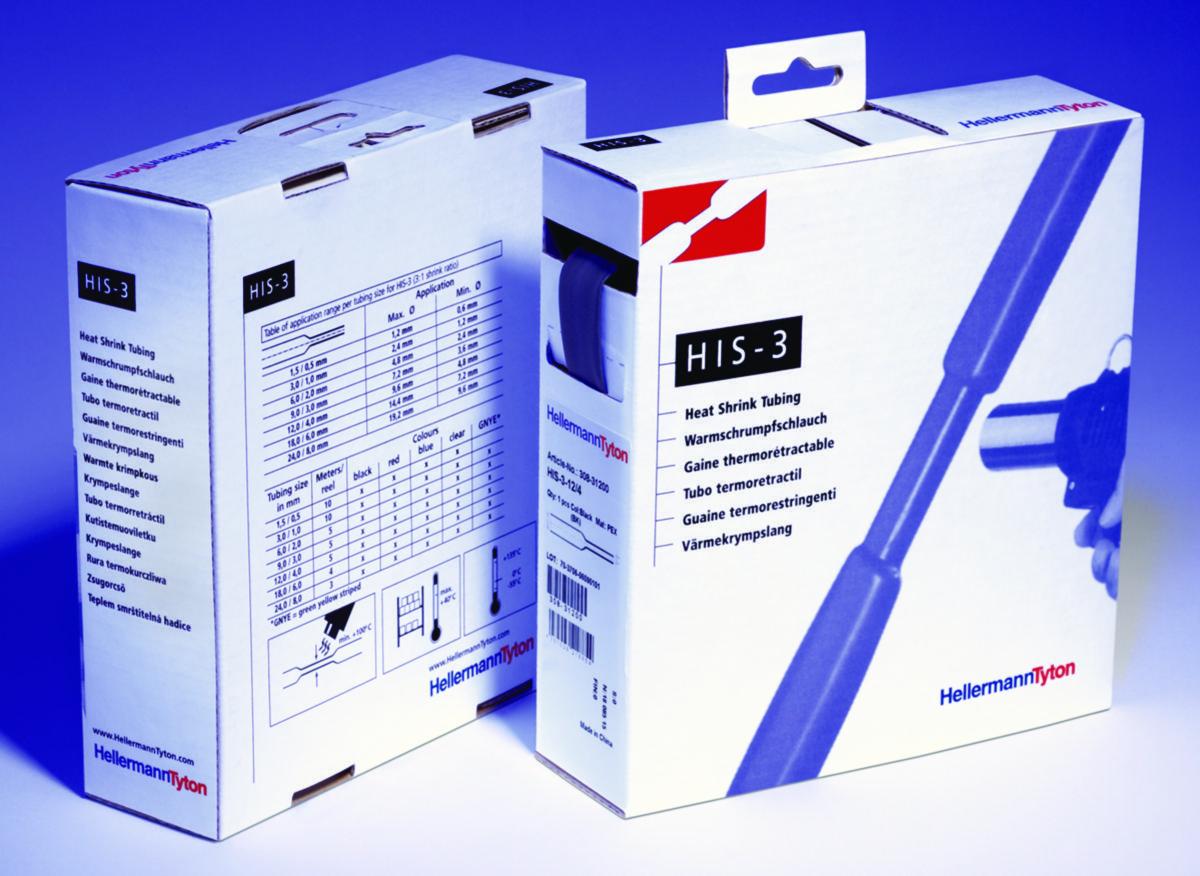 Krympeslange HellermannTyton HIS3 - Krymp HIS3 6.0/2.0mm 5m Sort Sort