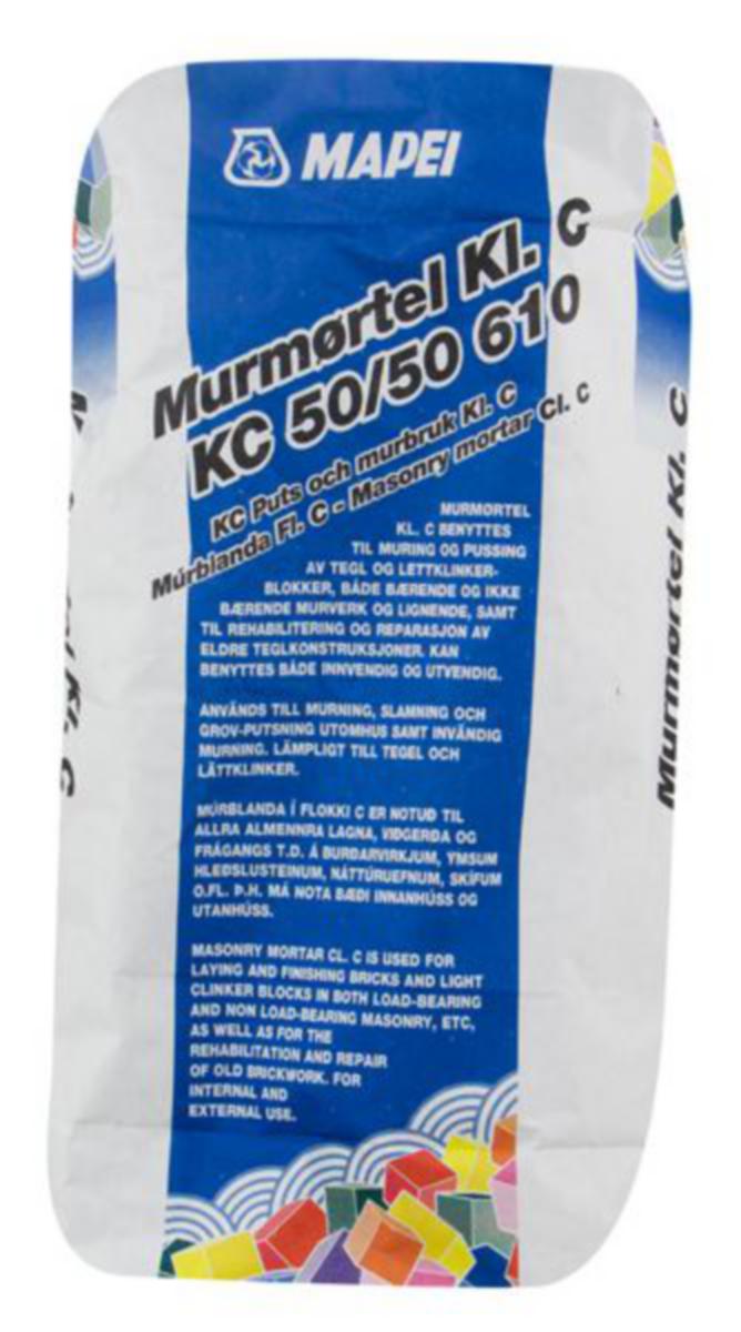 Murmørtel Mapei kl.C KC 50/50/610 - Murmørtel kl.C KC 50/50/610 Mapei 25 kg sekk