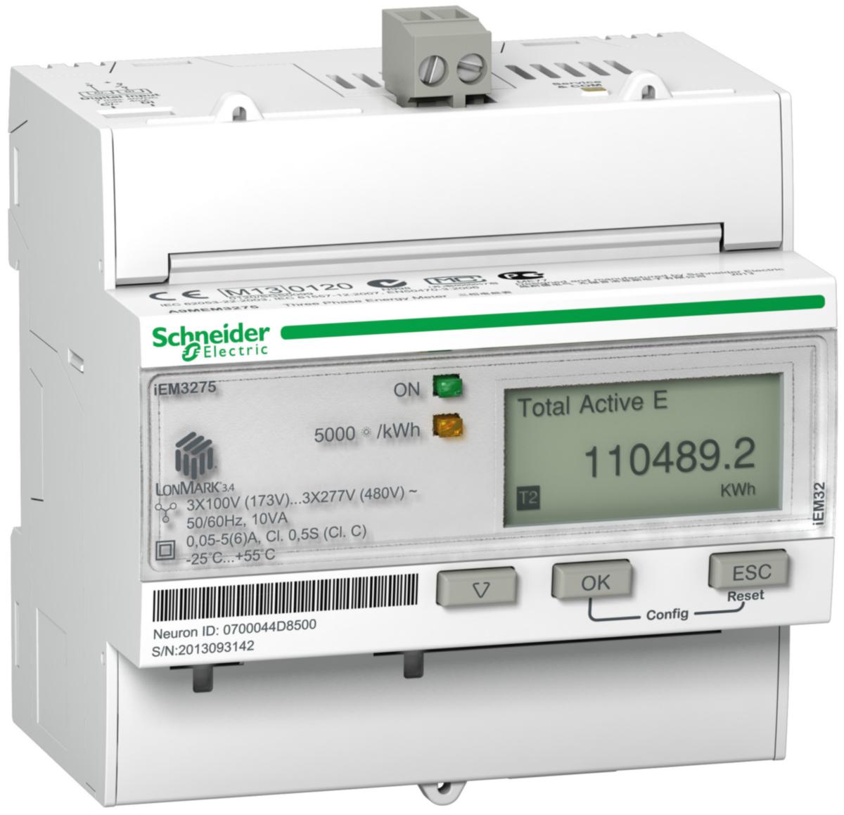 Energimålere Schneider iEM3000 serien - iEM3275 kWh f.strømtr.LON