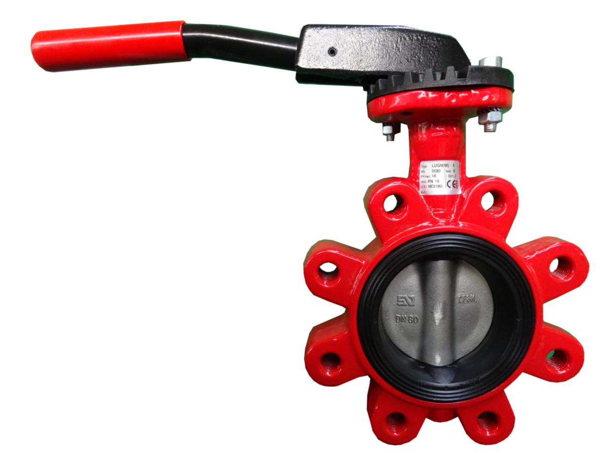 Dreiespjeldventil Lug - SIG 24 - DN65 Dreiespj. PN25 NBR/DNV SIG 24LT m/sp/S.duplex spjeld