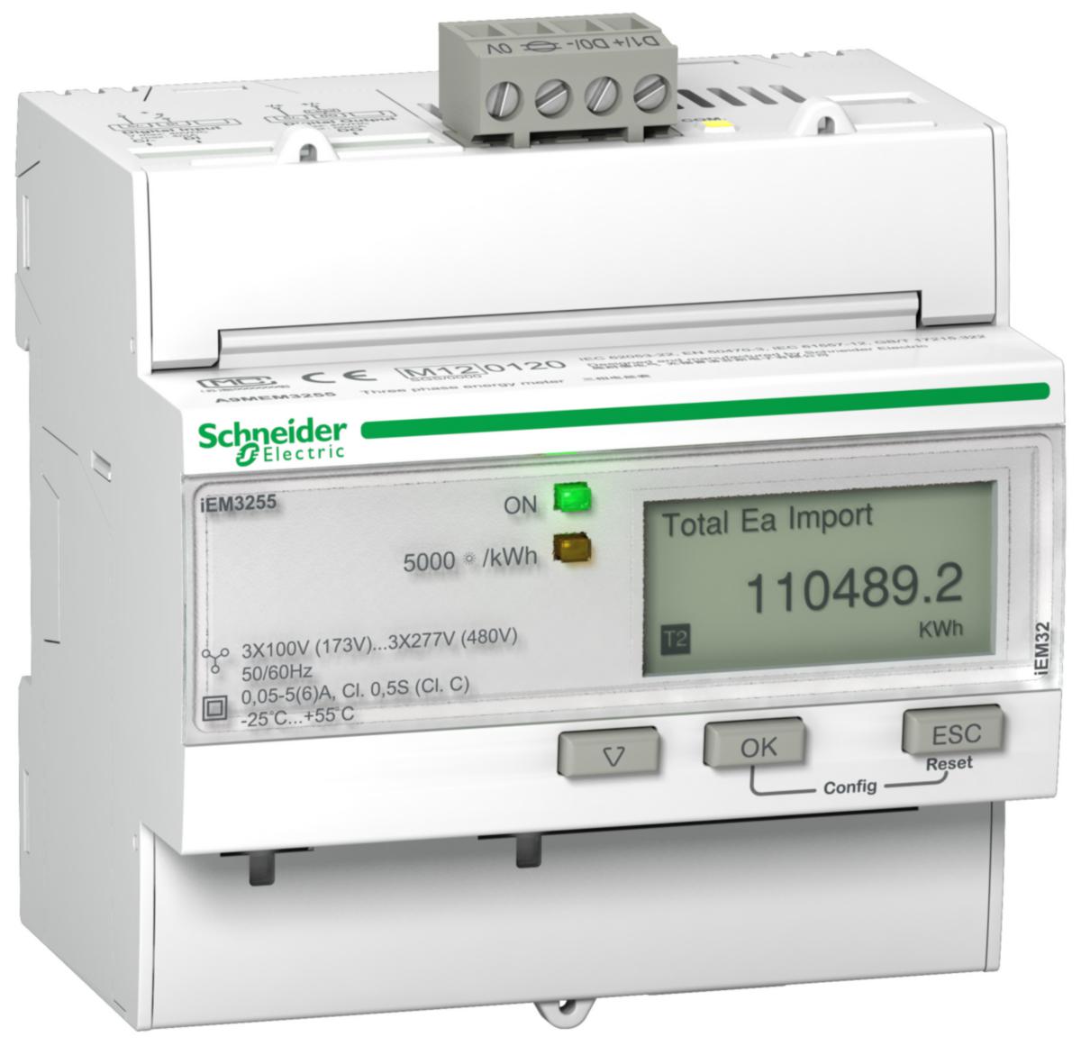 Energimålere Schneider iEM3000 serien - iEM3255 kWh f.strømtr.Modb+I/O