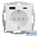 Stikkontakt med USB A+C RS Nordic