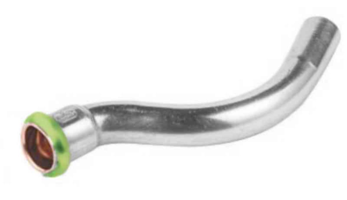 S-rør med 1 muffe A-press forkrommet - 15mm kobber S-rør A-press forkrommet