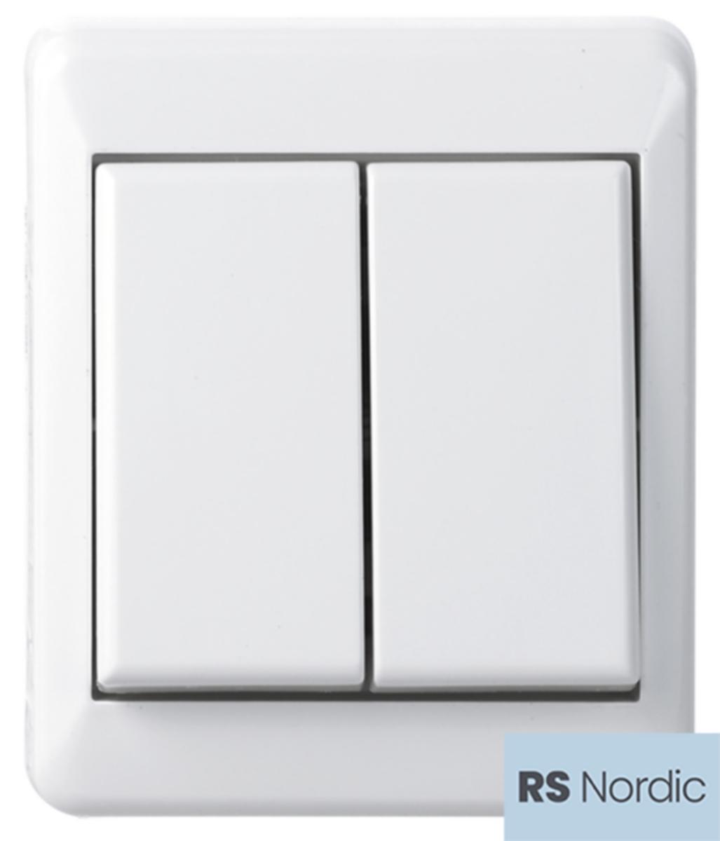 Bryter 2x1pol Påvegg RS Nordic - RS 5 bryter P RH RS Nordic 2x1 polet utenpåligg