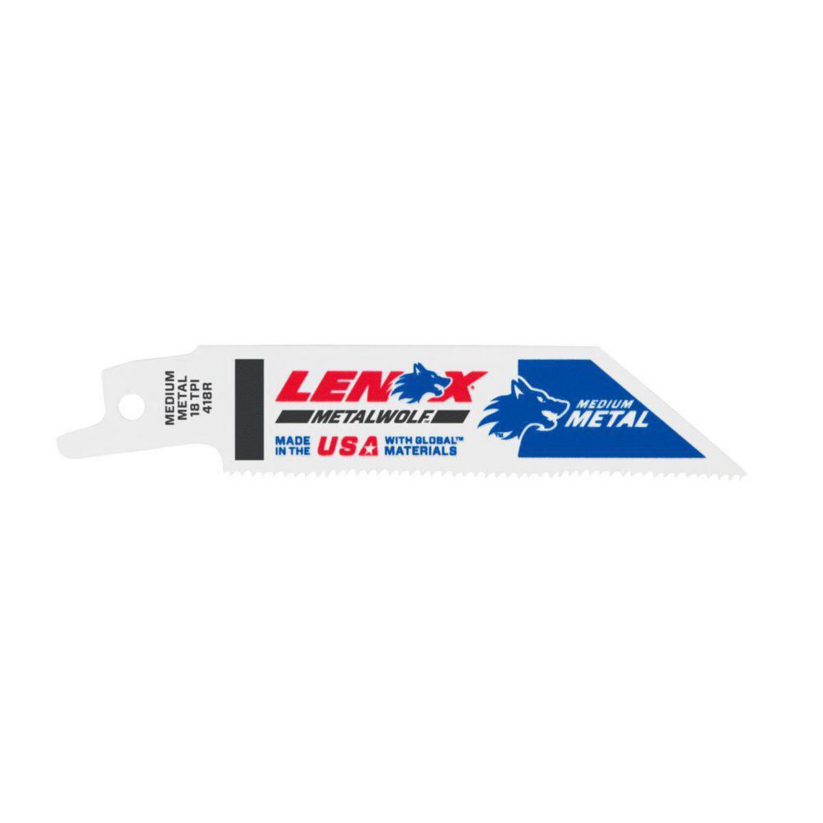 Bajonettsagblad Lenox for stål og rustfritt - Bajonettsagblad 418R Bi-Metal Lenox 102mm 18T Med Metal 5pk