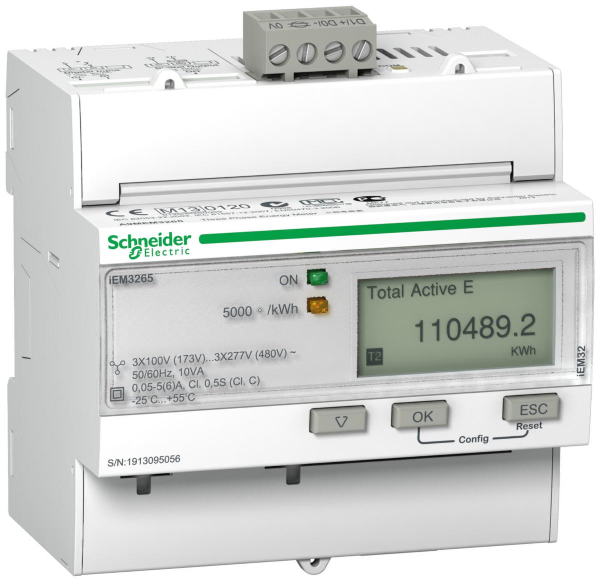 Energimålere Schneider iEM3000 serien - iEM3265 kWh f.strømtr.BacNet