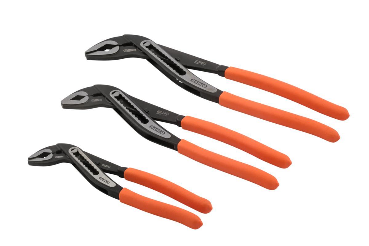Vannpumpetang Bahco 622 3pk - Vannpumpetangsett 622-3P Bahco 200-250-300mm 3 deler