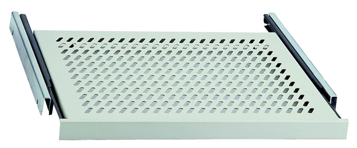 Glide hylle Molex Knutsen fast 19" 1U 25 kg - Hylle gl.19"/D=355mm grå 35kg 1U