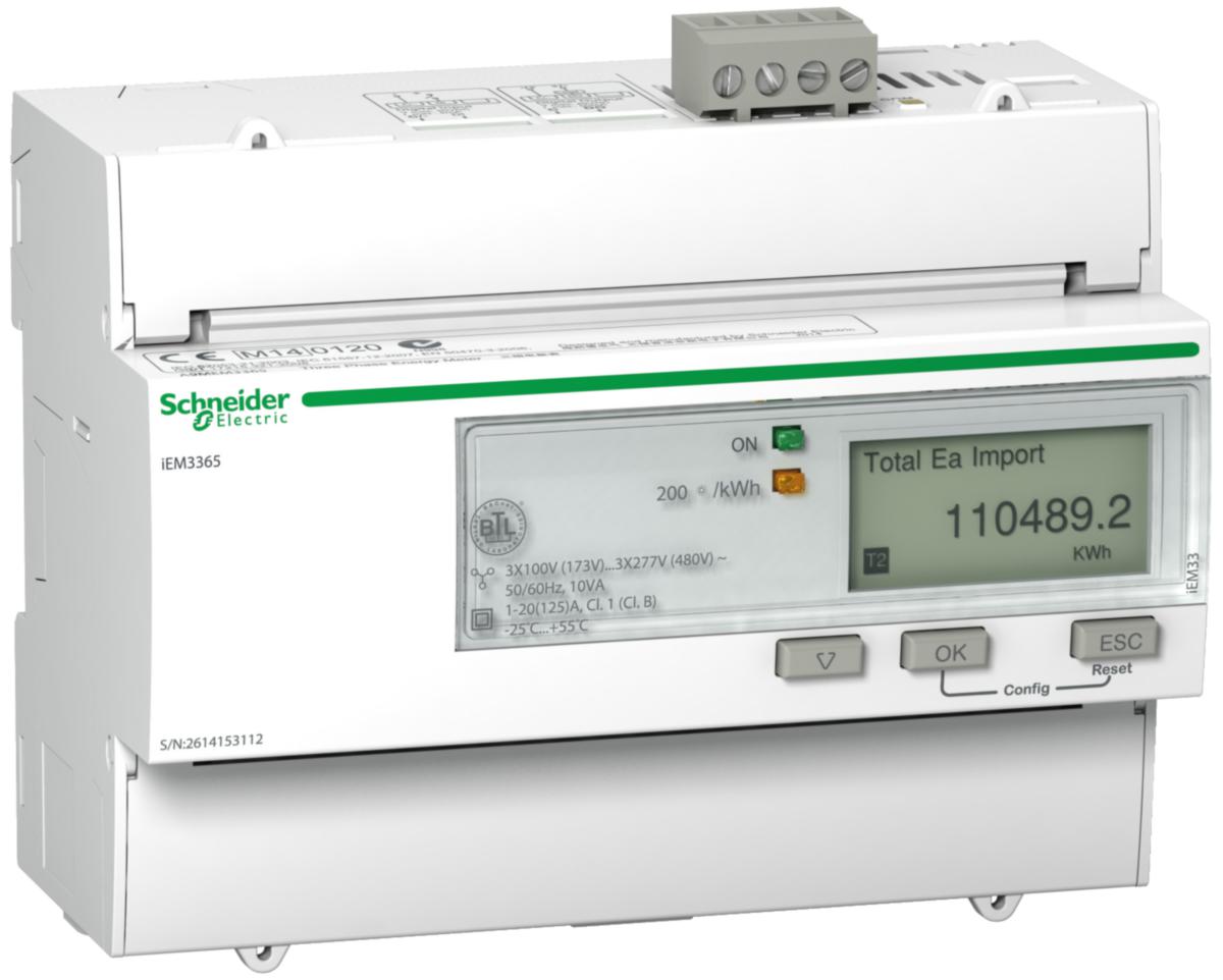 Energimålere Schneider iEM3000 serien - iEM3365 kWh 125A BACnet MID
