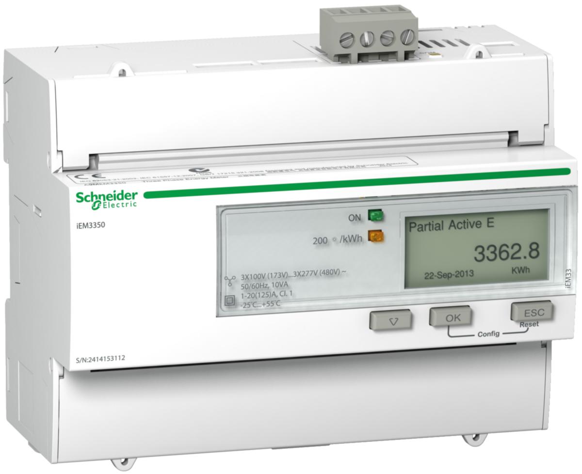 Energimålere Schneider iEM3000 serien - iEM3350 kWh 125A Modbus