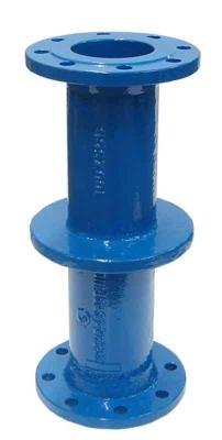 DN 100 flenserør L=500mm m/murkrave blå epoxy PN10