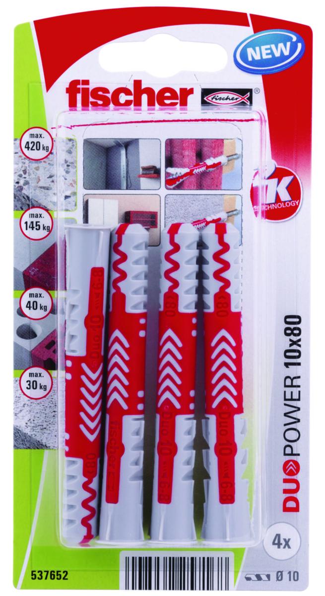 Universalplugg fischer Duopower - Universalplugg 10X80 Duopower a 4stk fischer BK