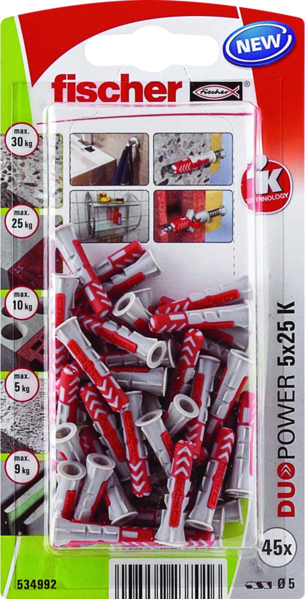 Universalplugg fischer Duopower - Universalplugg 5X25 Duopower a 45stk fischer BK