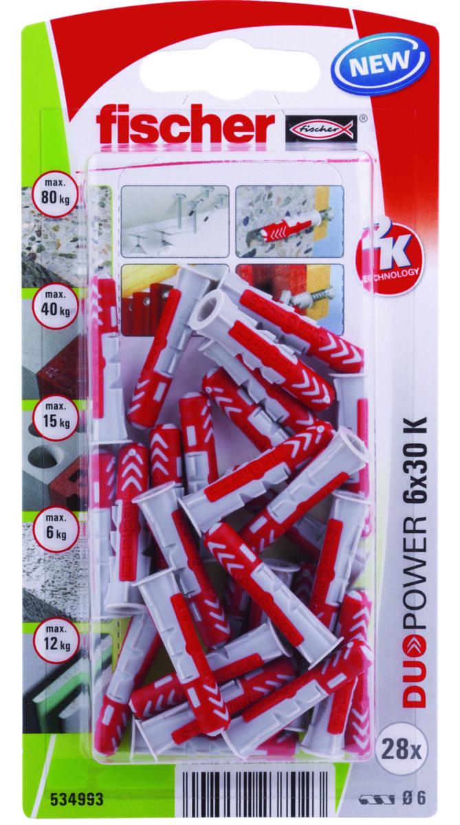 Universalplugg fischer Duopower - Universalplugg 6X30 Duopower a 28stk fischer BK