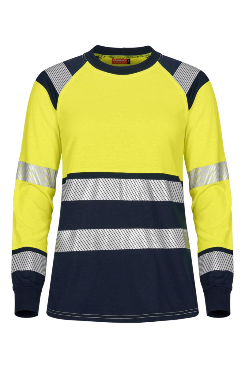 T-skjorte lang erm dame Tranemo Multinorm kl.2 - T-skjorte l. erm dame Tranemo 5089 Multinorm kl2 gu/m str2XL