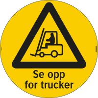 Gulvdekal Systemtext "Se opp for trucker"