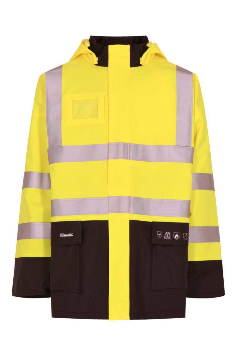 Regnjakke dame Lyngsøe Saturn Multinorm - Regnjakke dame Lyngsøe Saturn HiVis Gul/Marine str S
