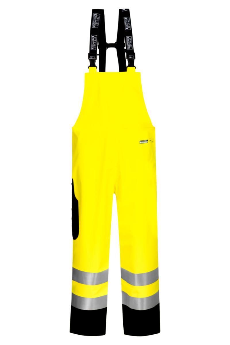 Regnbib Lyngsøe HiVis kl.2 - Regnbib Lyngsøe HiVis gul/marine str 3XL
