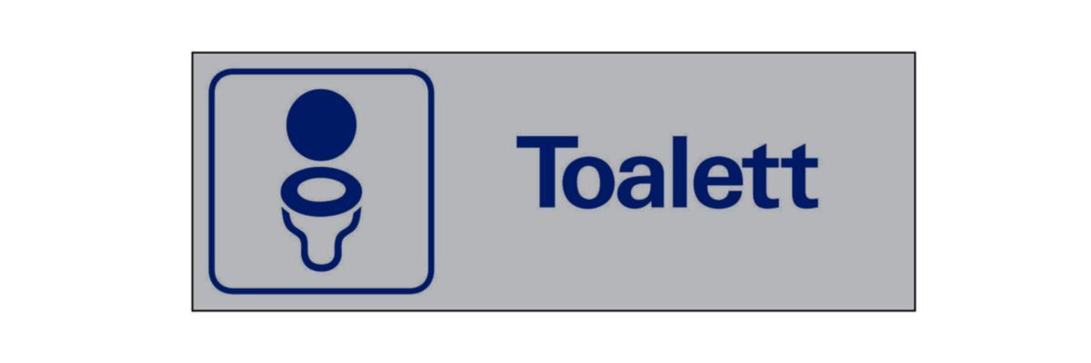 Skilt Systemtext "Toalett" - Skilt Toalett Systemtext 225x80mm Alu