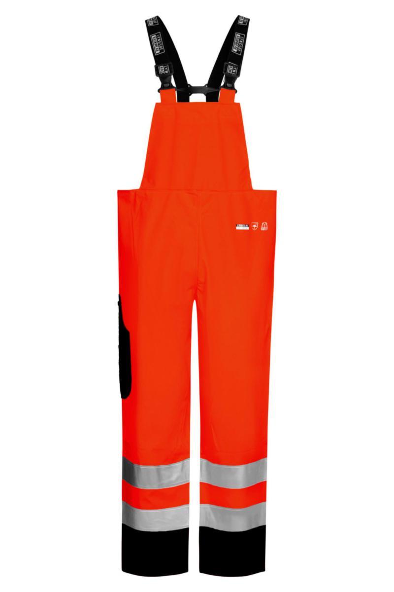 Regnbib Lyngsøe HiVis kl.2 - Regnbib Lyngsøe HiVis rød/marine str 3XL