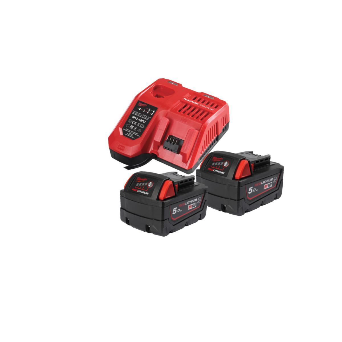 Batterisett Milwaukee M18 NRGCR-502 18V 2x5.0Ah - Batterisett M18 NRGCR-502 Milwaukee 18V 5.0AhX2