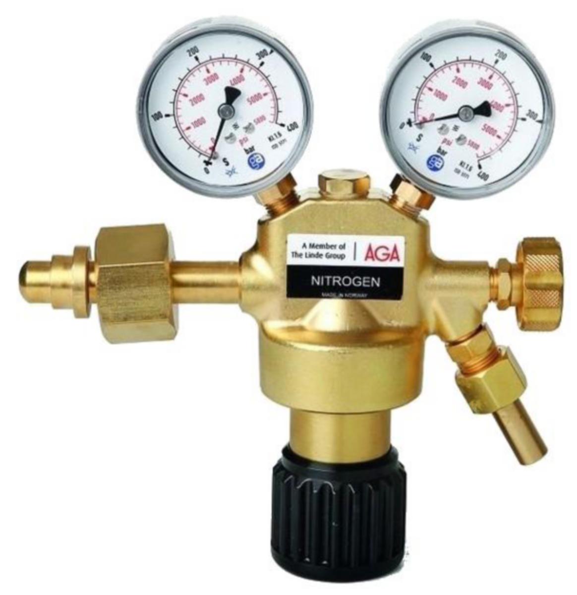 Regulator Pro nitrogen AGA - Flaskeregulator Pro N2 Aga 200/10 bar