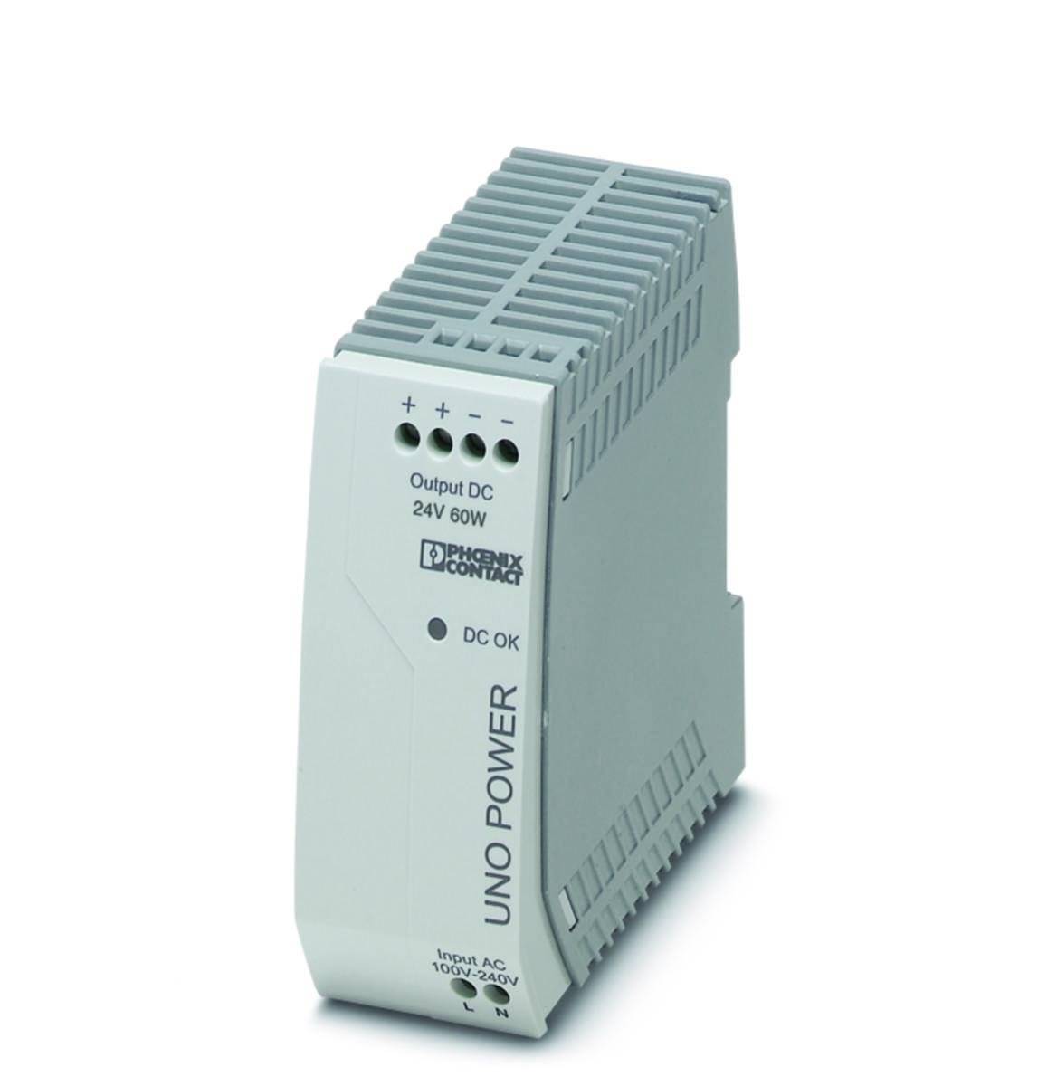 Strømforsyning Phoenix 1-Fas skinnemontasje UNO Power - Strømforsyning 24VDC 60W 