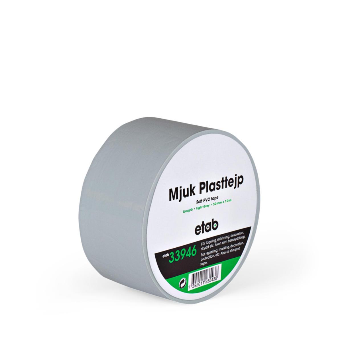 Plasttape PVC ETAB 33946 - Plasttape PVC ETAB 30mmX0.17mmX10m lys grå