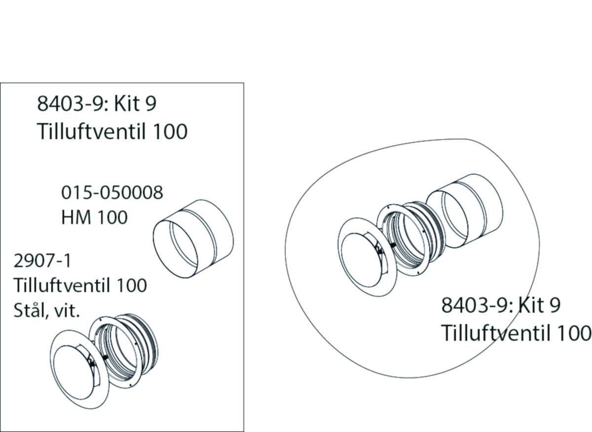 Eos kit tilluftsventil - Eos kit tilluftsventil