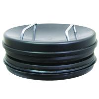 PP-lokk m/håndtak, innvendig f/400 mm stigerør, Pipelife. Svart