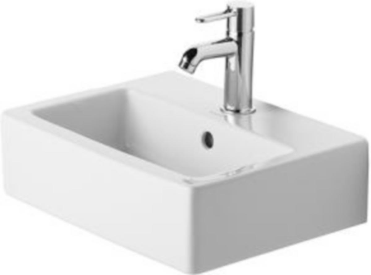 Servant Vero 450 x 350 mm, Duravit - Duravit Vero servant B45. D35 m/overløp og kranhull. hvit