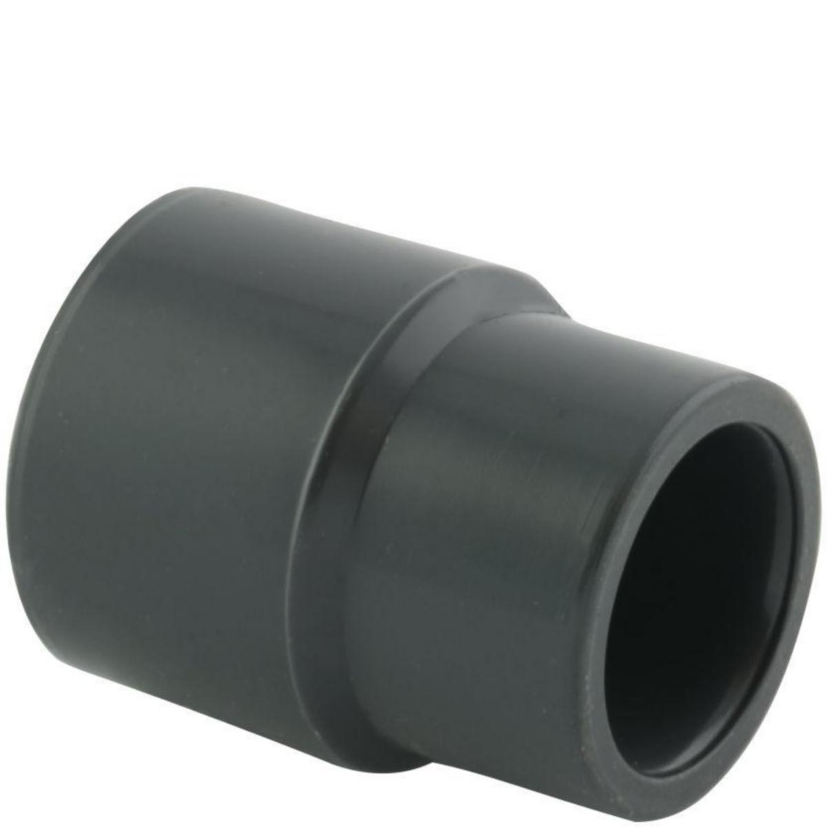 Reduksjon, lang utvendig/innvendig liming PVC, RIV - 50 x 40 x 40 mm PVC reduksjon lang. RIV utv.liming