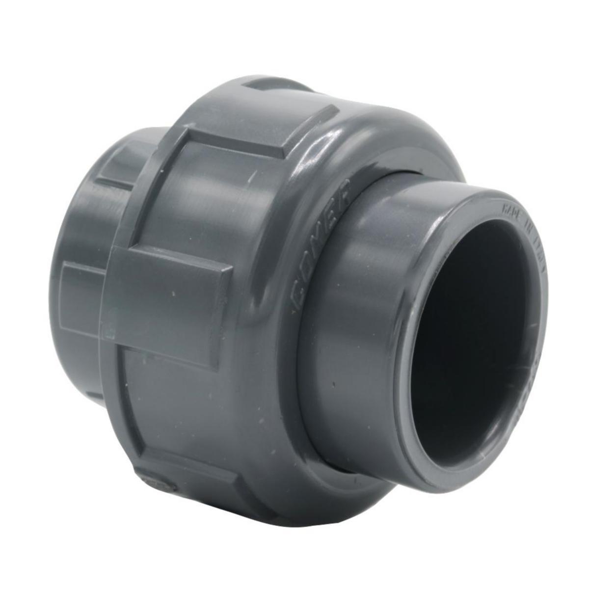 Union med o-ring, innv. liming/innvendig gjenget PVC, BIFV - 50 mm x 1 1/2" union m/o-ring BIFV. innv.gj./innv.liming