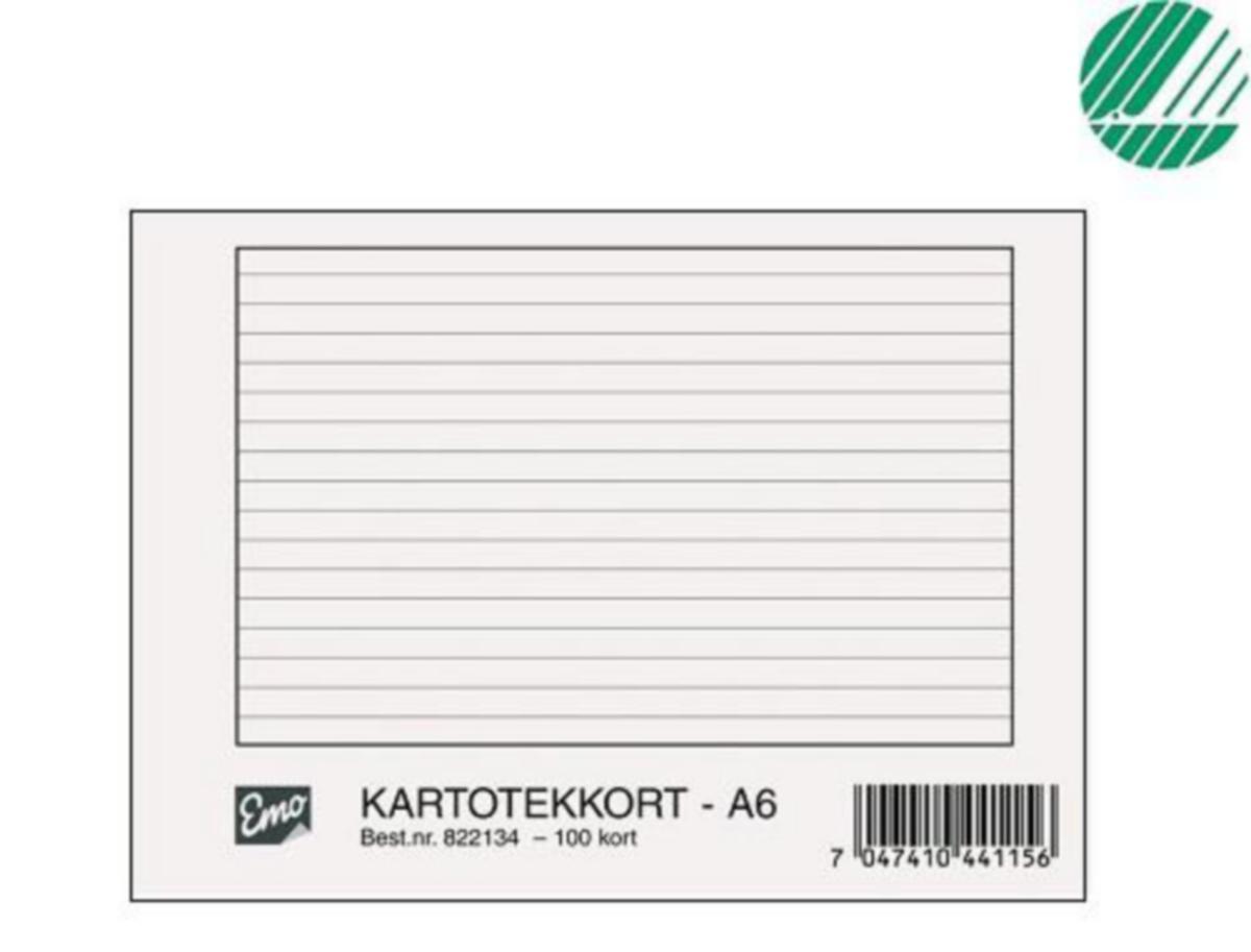 Kartotekkort A6 Emo - Kartotekkort A6 Emo linjert 200g 100 stk