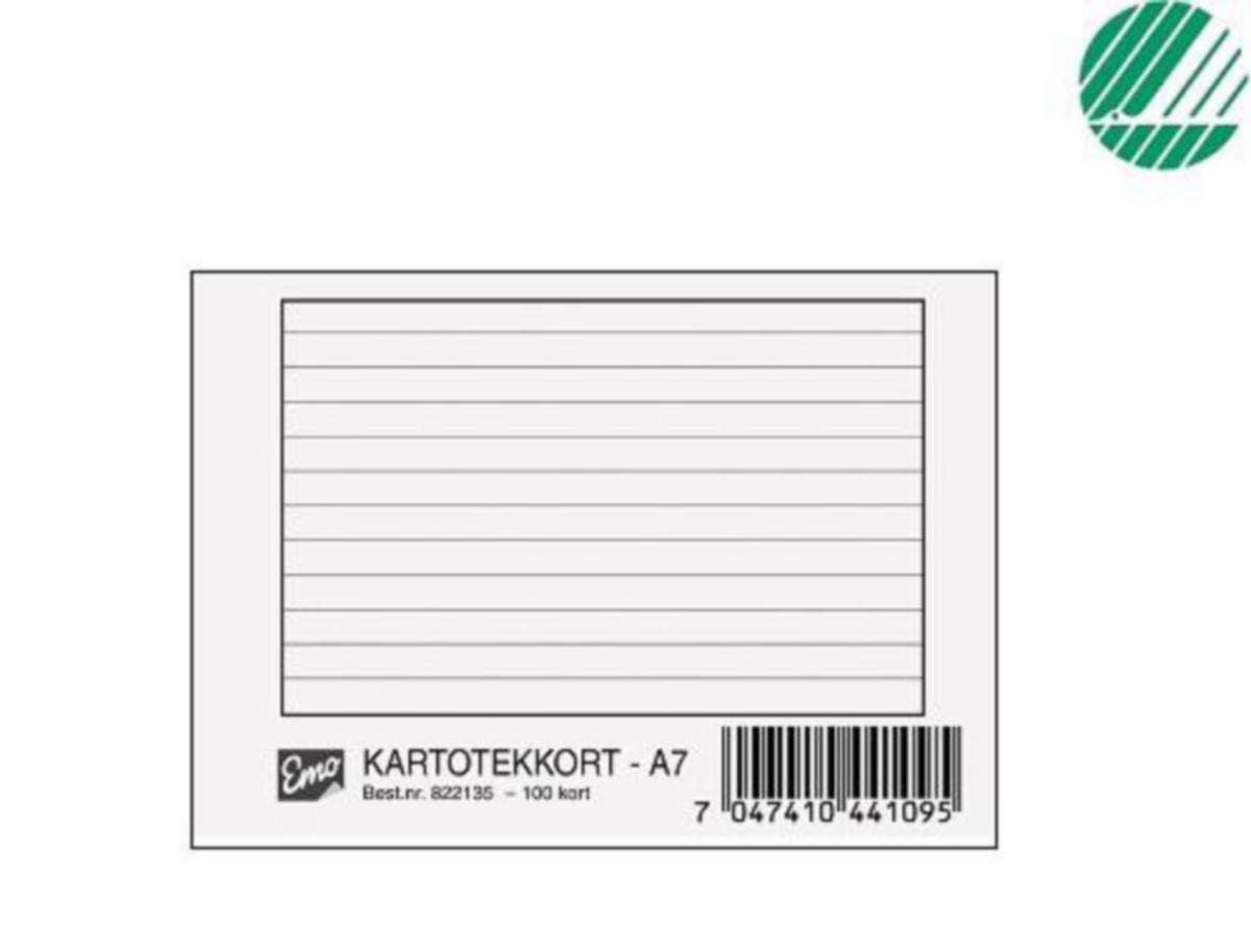 Kartotekkort A7 Emo - Kartotekkort A7 Emo linjert 200g 100 stk