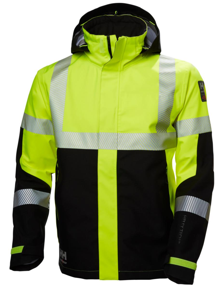Skalljakke HH ICU HiVis kl.3 - Skalljakke HH ICU HiVis kl.2 gul/koksgrå str M