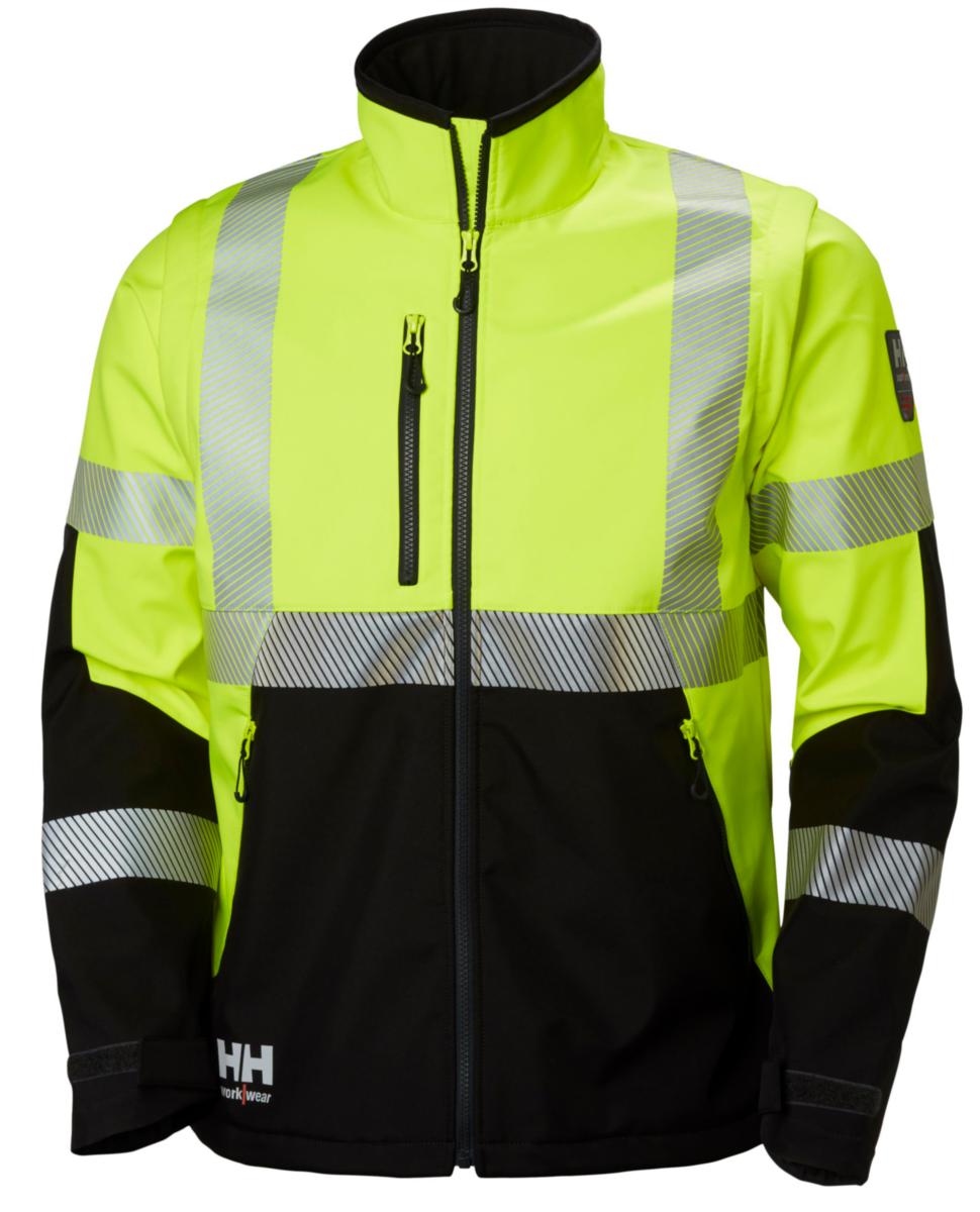 Softshelljakke HH ICU HiVis kl.3 - Softshelljakke HH ICU HiVis kl.3 gul/koksgrå str L