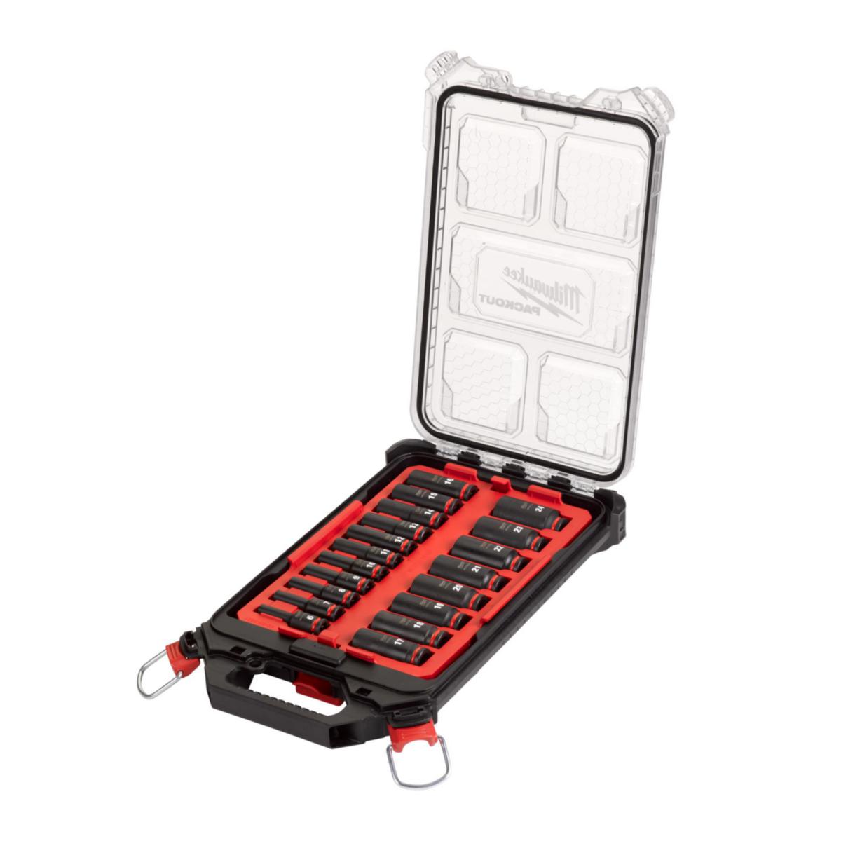 Kraftpipesett Milwaukee Packout - Kraftpipesett Packout Milwaukee 3/8" 19 deler