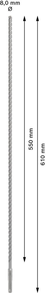Hammerbor Bosch Plus-5X - Hammerbor Plus-5X Bosch Ø8X550X610mm