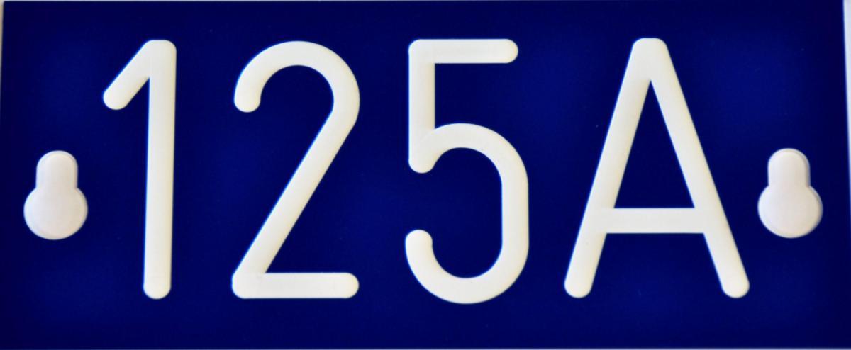 Merkeskilt til iso-sikringsbrytere Melbye - Merkeskilt blå 125A 64x146x1.6mm ensidig