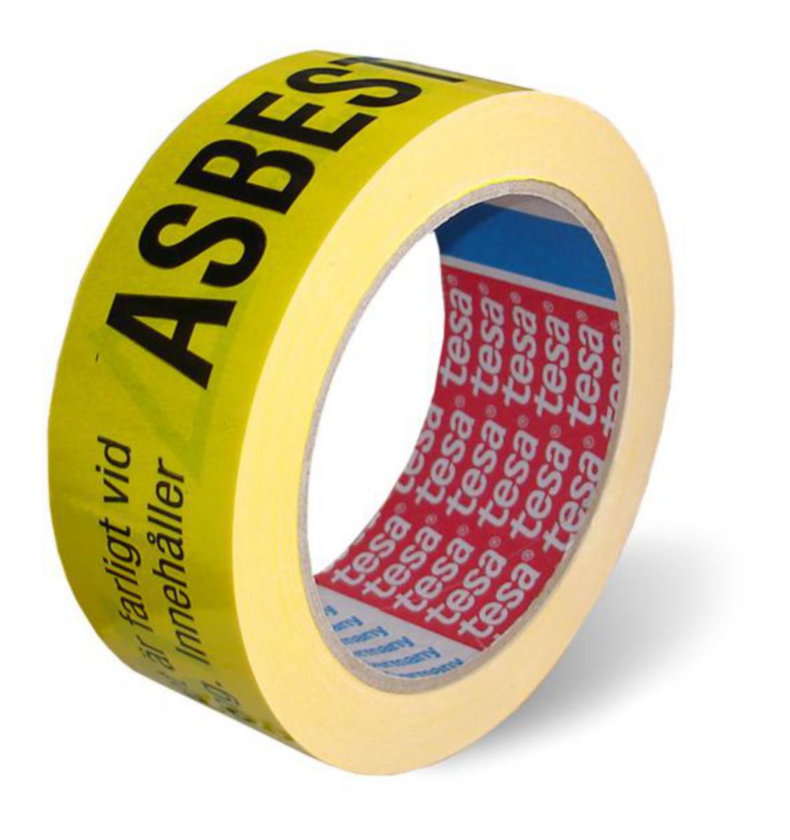Varseltape "Asbest" Tesa 6124 - Varseltape 6124 38mmx66m Tesa "Asbest" Gul/Svart