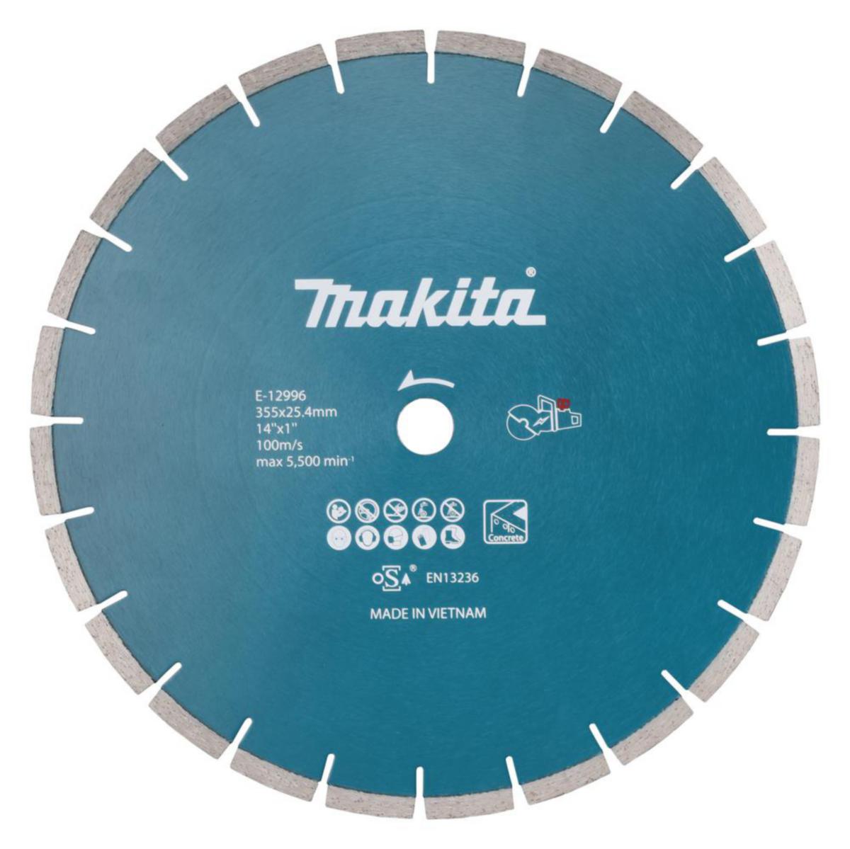 Diamantskive Makita til stein&betong Ø355X8X25.4mm - Diamantskive til stein&betong Makita Ø355X8X25.4mm